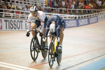 François Pervis flying to victory at the UCI World Track Champs in Cali in 2014 (Photo copyright: UCI)