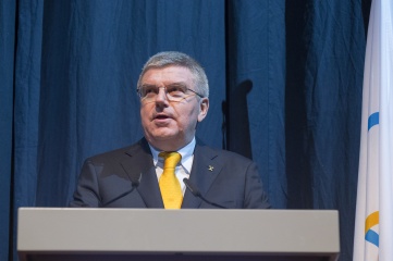 IOC President Thomas Bach speaking at the Opening Ceremony of the 128th IOC Session