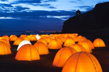 Peace Camp was installed in nine coastal locations during London 2012