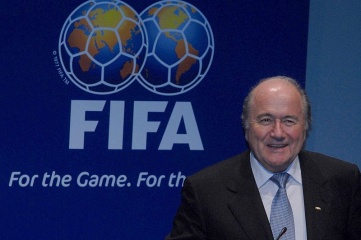 Sepp Blatter at the announcement of Brazil as host of the 2014 World Cup