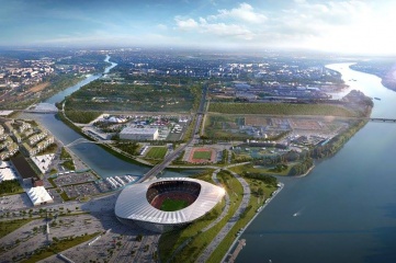 A rendering of the proposed Budapest 2024 Olympic Park (Image: Budapest 2024)