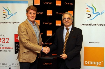 Generations For Peace CEO, Mark Clark and Mr Jean-Francois Thomas, Group Chief Executive Officer of Orange Jordan