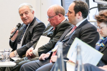 ASOIF President Francesco Ricci Bitti pictured speaking at Host City 2016 with Paul Bush of VisitScotland, Dimitri Kerkentzes of BIE and Sarah Lewis of FIS & AWOIF (Photo: Host Ctity)