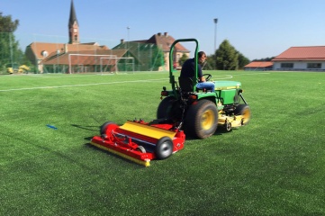 SMG’s TurfCare TCA1400 is a ground driven, tow-behind device for the cleaning and care of artificial turf