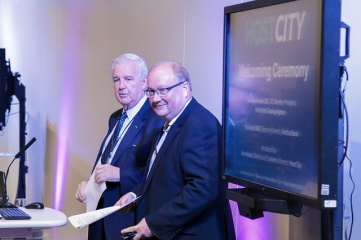 Sir Craig Reedie CBE and Paul Bush OBE at Host City 2017. Photo credit: Host City