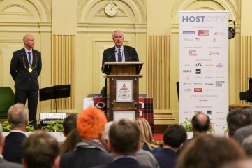 Sir Craig Reedie CBE also spoke at the Civic Reception at Glasgow City Chambers (Photo: Host City)