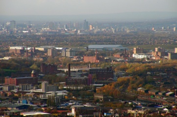 The Expo site would be in Tameside, pictured here with Manchester city centre in the background (Photo: Ian Roberts)