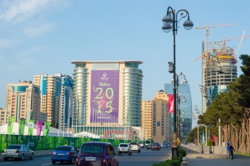 The central avenue in Baku just before the start of the European Olympic Games (Photo: Tycson1 / Shutterstock)