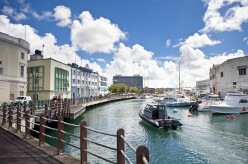 The marina in downtown Bridgetown, the capital of Barbados