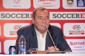 Duncan Revie, CEO of Soccerex, pictured at a press conference in Jordan in March