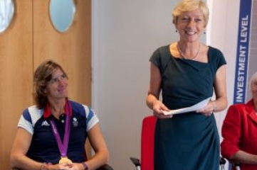 Liz Nicholl OBE (centre) is Chief Executive of UK Sport