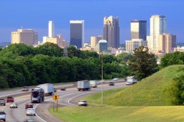  Skyline of Birmingham, Alabama from above Interstate 65