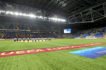 Kazakhstan's Astana Arena during the Europa League Anthem on November 28, 2013 (Ververidis Vasilis / Shutterstock.com)