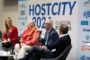 L-R: Rebecca Edser, Head of EventScotland; Katie Sadleir, Chief Executive, Commonwealth Games Federation; George Black, Chair, Glasgow 2026 Commonwealth Games Organising Company; James McVeigh, Head of Innovation and Marketing, Festivals Edinburgh (Photo: Rob Lindblade, copyright Host City)